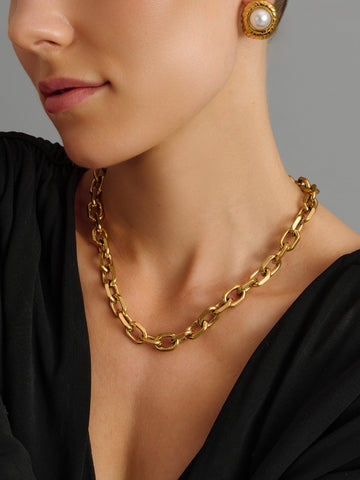 Nialaya Women's Necklace Round Cable Chain Necklace in Gold Round Cable Chain Necklace in Gold 18 Inches / 45.7 cm WNECK_317